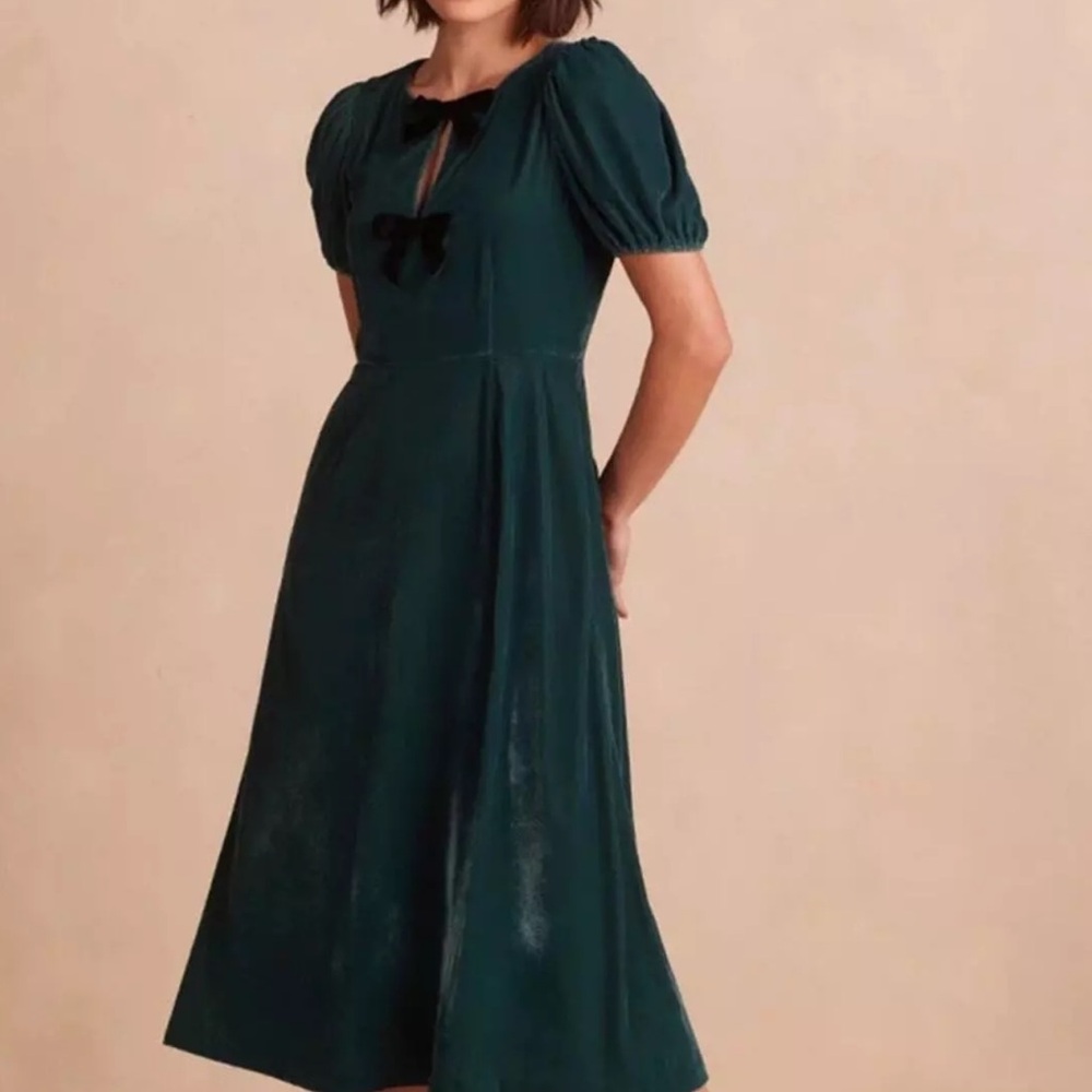 NWT Summersalt Velvet Bow Midi Dress Size 6